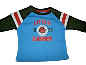 Oshkosh Boys T-Shirt Long Sleeve Blue Brown Orange Size 3 Months New Cotton - Picture 1 of 11