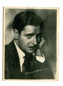 Vintage Early Movie Star Fan Photo RONALD COLEMAN actor printed signature  - Picture 1 of 2