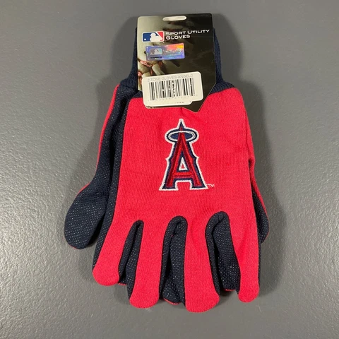Los Angeles Angels MLB Baseball Two Tone Sports Utility Gloves Team Logo Black Cover