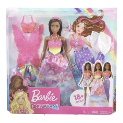 Barbie Afroamericana Sirena Dreamtopia Vestir Princesa Hada Muñeca Conjunto Foto 1 de 4