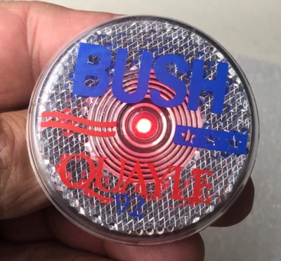 1992 George Bush Dan Quayle мигающий свет вверх президентской кампании кнопка '92 - Изображение 1 из 4