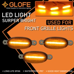 For Ford F-150 Raptor Front Grille 3pcs LED Lamps Running Lights Smoked Lens - Picture 1 of 7