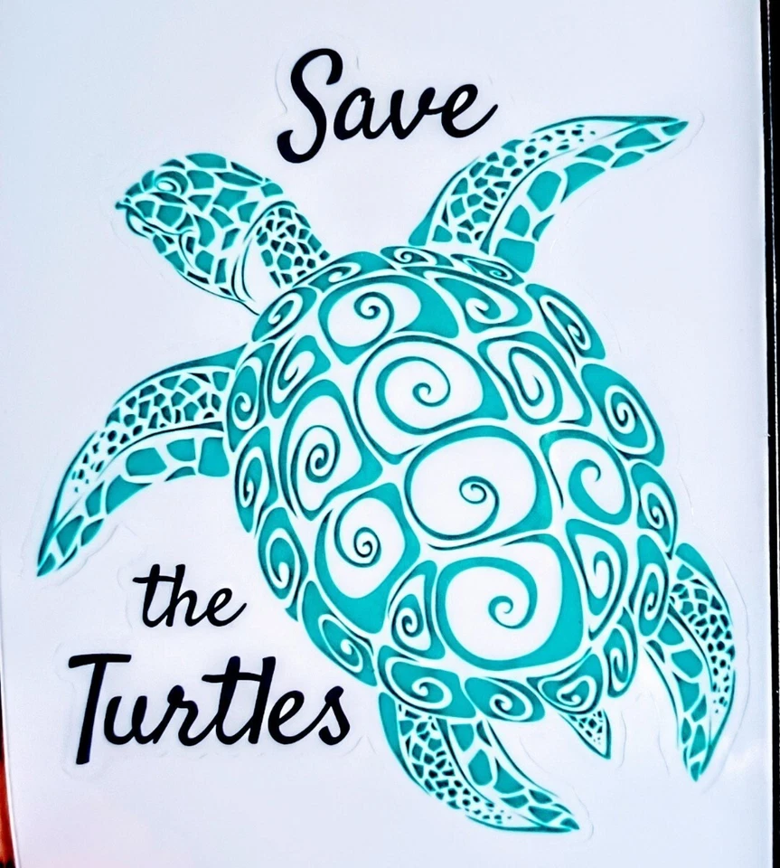 Calcomanía de vinilo Save The Turtles Foto 1 de 1
