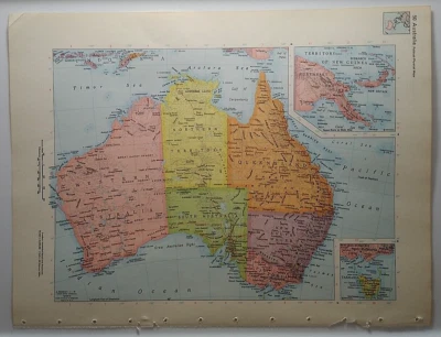 Vintage AUSTRALIA Atlas Map Print 1964 Encyclopedia Britannica World Atlas Page - Image 1 of 4