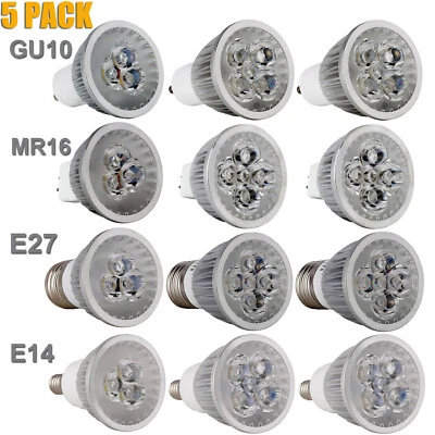 5x Led Spotlight Bulbs 9w 15w Cob MR16 3000k 4500k 6000k 12V GU10 E27 E14 Gu5.3 - Image 1 of 4
