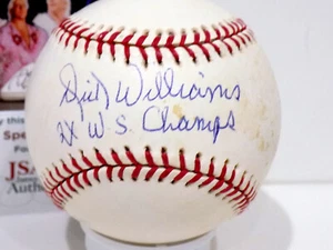 DICK WILLIAMS HOF "2x W.S. Champs" Signed Auto MLB Baseball Red Sox JSA 💎 COA - Picture 1 of 12