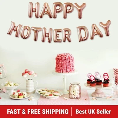 Happy Mothers Day Banner Foil Balloon 16 inch Letters Balloon - Image 1 of 4