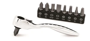 Titan Offset Micro 1/4" Hex Bit Driver Ratchet and Bit Set #11205 - Imagen 1 de 1