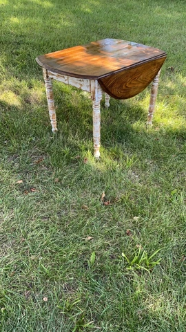 Beautiful antique drop leaf table-repurposed to match its beauty Cover
