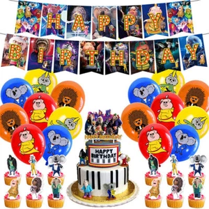 Sing 2 Birthday Party Supplies Balloons Bunting Banner Cupcake Cake toppers Set∝ - Picture 1 of 6