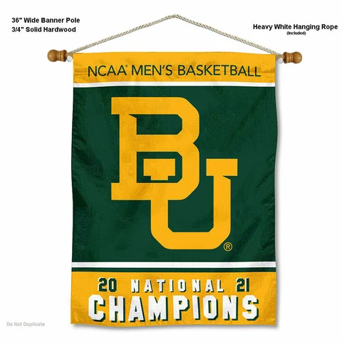 Baylor University 2021 Mens Basketball National Champions Wall Hanging Banner Cover