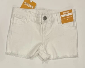 Gymboree Girls Solid White Adjustable Waist Cutoff Shortie Shorts, White, 4, NWT - Picture 1 of 7
