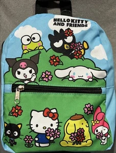 Sanrio Hello Kitty & Friends Kawaii blau Figuren im Park Rucksack 10" Tasche - Bild 1 von 5