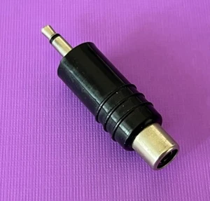 Vintage Mono Male 1/8" 3.5mm to RCA Female Jack Audio Adapter Connector Black - Picture 1 of 3