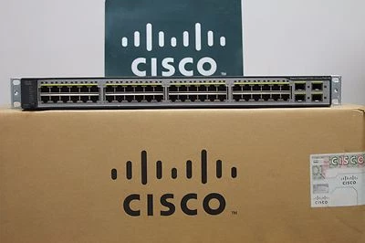 Cisco Catalyst WS-C3750V2-48PS-S 48-Port PoE Switch WS-C3750-48PS-S LATEST VER - Image 1 of 4