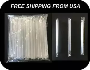 Lot Individual Wrapped Wide Fat Jumbo Boba Bubble Tea Smoothie Straws 7-7/8" L - Picture 1 of 10