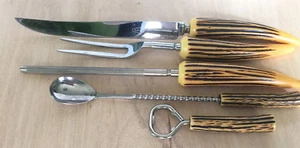 RARE Vintage Set of 5 E Parker & Sons Mid Century Carving Set Bakelite England - Picture 1 of 4