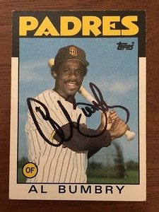 AL BUMBRY 1986 TOPPS AUTOGRAPHED SIGNED AUTO BASEBALL CARD PADRES 583 - Picture 1 of 1