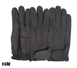 LEATHER DRIVING GLOVES SOFT GEL PADDED MEN'S MOTORBIKE CHAUFFEUR BUS FASHION  - Picture 1 of 5