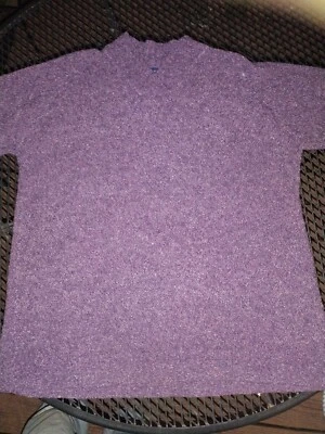 Suéter Crazy Horse Tejido Bloque Rayas Pastel Dobladillo Enrollado Beige Púrpura Rosa 3X Foto 1 de 4