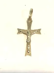 Crocifisso piccolo classico in oro massiccio 14kt nuovo #2 - Foto 1 di 1