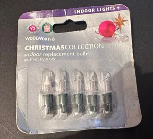 Woolworths Y3 PUSH IN 6V 0.6W INDOOR REPLACEMENT LAMPS PACK OF 5 NEW OLD STOCK - Picture 1 of 6