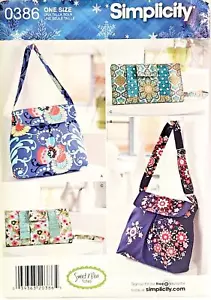 Bolsas, carteras y embrague de guisantes dulces Simplicity Craft 0386/2205 patrón de costura sin cortar - Imagen 1 de 4