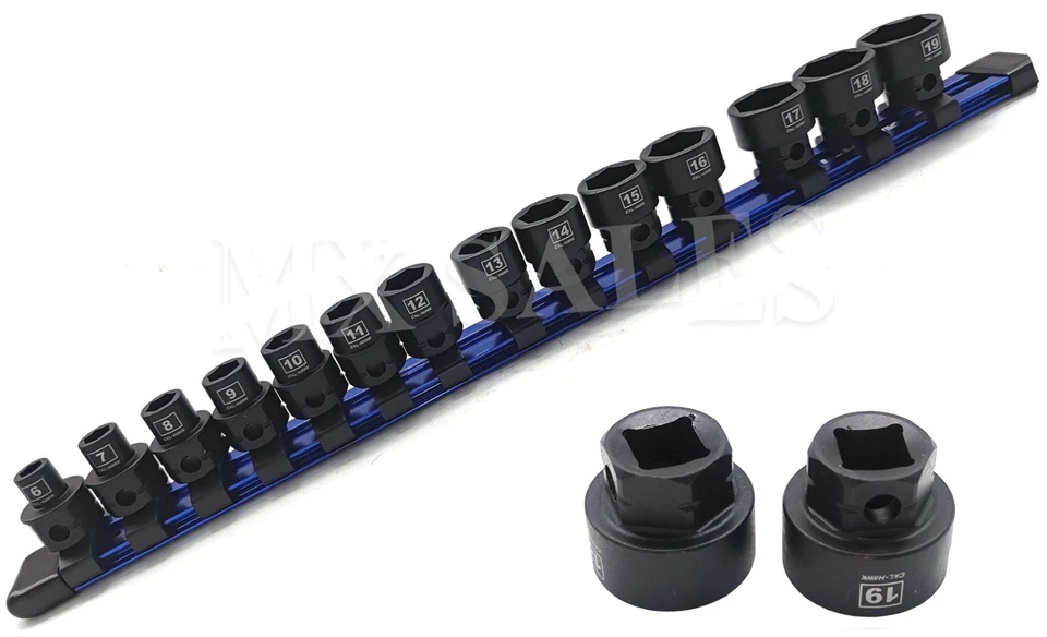 PRO 14pc 3/8" Drive Nano Low Profile Impact Socket Set METRIC New - Image 1 of 1