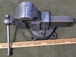 Vintage Massive CHAS. PARKER BENCH VISE #203 Heavy 3.5" Jaws 6.5" Open Renewed - Picture 1 of 23