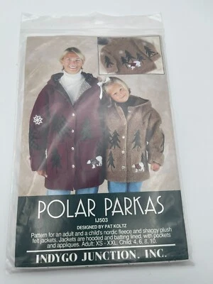 Indygo Junction Polar Parkas Pattern IJ503 Adult and Child Fleece Hooded Jacket - Image 1 of 2