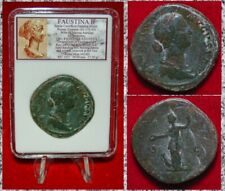 Ancient Roman Empire FAUSTINA II Marcus Aurelius Wife Juno Large Sestertius 