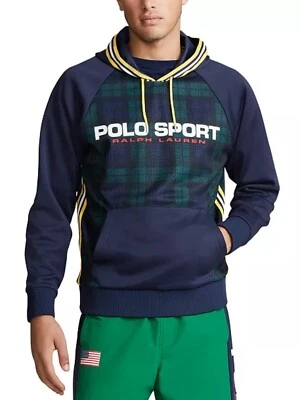 Polo Sport RL Performance Sudadera con Capucha Hombres Grande Tartán Reloj Negro Logo Central Nuevo sin Etiquetas Foto 1 de 4
