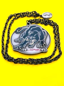 ED HARDY BY CHRISTIAN AUDIGIER PANTHER PENDANT WITH 25" CHAIN AND COA - Picture 1 of 4