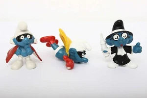 Smurfs 20075, 20008, 20127 Quack Smurf, Spy, Superman Vintage - Picture 1 of 11