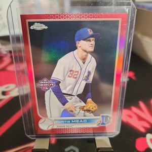 2022 Topps Pro Debut Chrome Red Refractor /5 Curtis Mead Tampa Bay Rays
