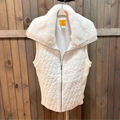 Ruby Rd. zipper vest with faux fur collar, size petite medium - Image 1 of 4