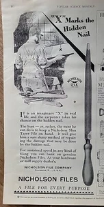 1930 Nicholson Files Vintage Tool X Mark's The Hidden Nail anuncio - Imagen 1 de 1