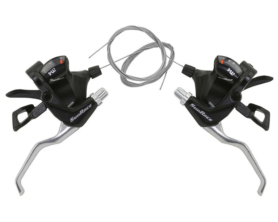 NEW! SUN RACE BICYCLE V BRAKE TRIGGER SHIFTER R&L 3X7 SPEED STM-406 - Image 1 of 1