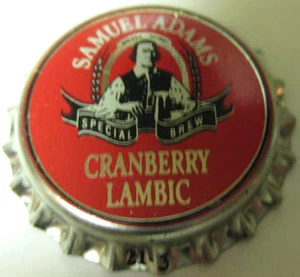 CORONA DE CERVEZA SAMUEL ADAMS CRANBERRY LAMBIC, gorra de botella, Boston, MASSACHUSETTS, hombre - Imagen 1 de 1