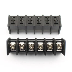 1Pcs New Black 7.62mm Pitch 6 Pin Barrier Terminal Block Connector 300V 20A - Picture 1 of 5
