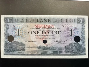 Ulster Bank £1 Specimen Banknote 1971 UNC - Picture 1 of 4