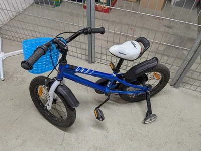 16 Zoll Kinderfahrrad Freestyle mit Stützrädern Blau - Bild 1 von 4