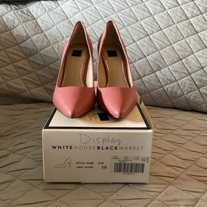 White House Black Market Abbey Pump Adobe Pink Stiletto Slip On Women’s Size 7.5 - Picture 1 of 5