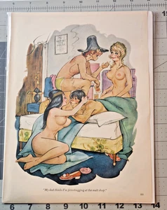 Sexy Erwachsene Cartoon Vintage Druck Anzeige Magazin Seite Pinup Kunst Playboy Ephemera - Bild 1 von 2