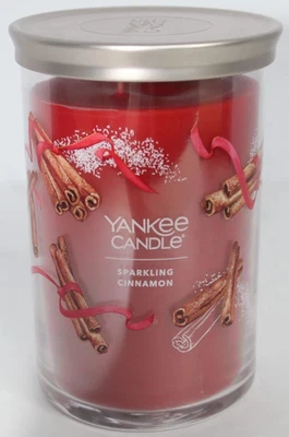 Yankee Candle SPARKLING CINNAMON Signature Large Jar 20 Oz Red New Wax 2-wick - Image 1 of 4