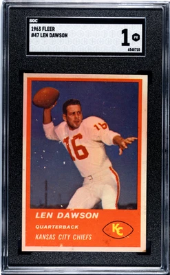 SGC 1 1963 Fleer #47 Len Dawson Kansas City Chiefs HOF NO RESERVE! ROOKIE - Image 1 of 2