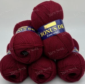 Hayfield Bonus DK Double Knitting Crochet Yarn Wool 5x100g Balls - 841 Claret - Picture 1 of 10