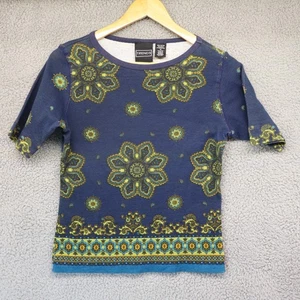 Top Mujer De Colección Medio Azul Boho Mandala Tendencias Marca 100% Algodón Años 90 y2k - Imagen 1 de 8