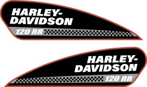 Juego de 2 calcomanías de vinilo para tanque de combustible de motocicleta Harley-Davidson 120 RR - Imagen 1 de 1