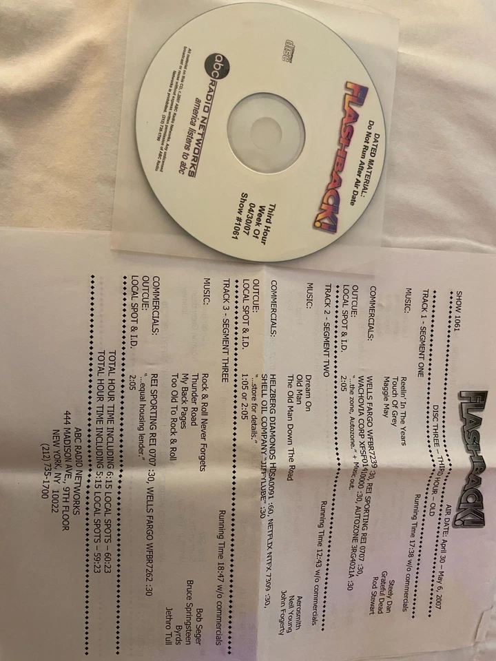4/30/07 BILL ST JAMES FLASHBACK SALUTES OLD (1 HR);NEIL YOUNG, JETHRO TULL,BYRDS - Image 1 of 1